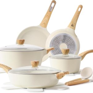 Ceramic Cookware Sets, Pots and Pans Set Nonstick, 14-Piece Induction Cookware,