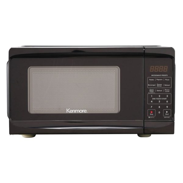 Kenmore 0.7 cubic-ft Microwave Compact LED Display Black 700W 10 Power Levels