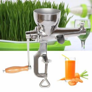 Manual Wheatgrass Juicer Hand Press Wheat Grass Fruit Juicing Extractor Silver