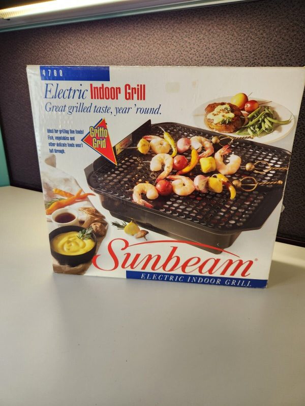 NEW Vintage Sunbeam Nu-stone Indoor Electric Grill Model 4760 S6