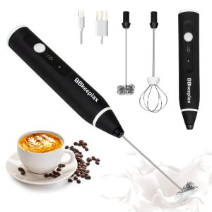 BBkeeplax 3 Adjustable Speeds USB Rechargable Handheld Electric Milk Frothers