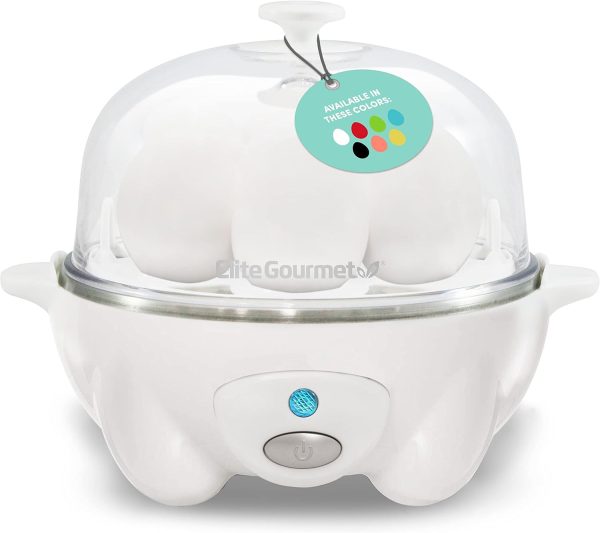 EGC-007 Rapid Egg Cooker, 7 Easy-To-Peel, Hard, Medium, Soft Boiled Eggs, Poache