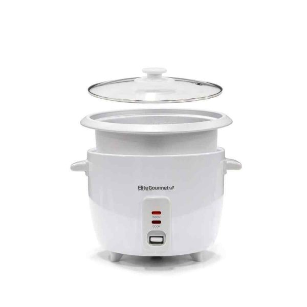 6-Cup Rice Cooker with Glass Lid, White