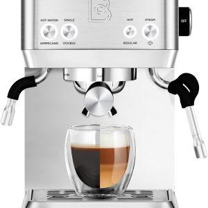 Espresso Machines with Milk Frother, 20 Bar Espresso Maker with Hot Water Wand f