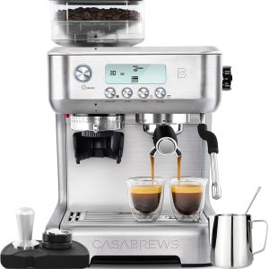 CASABREWS Espresso Machine with Grinder, Silver, 5700Pro