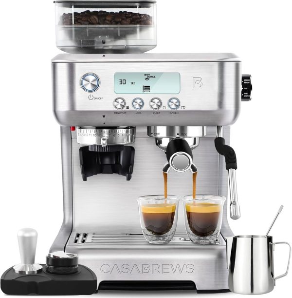 CASABREWS Espresso Machine with Grinder, Silver, 5700Pro