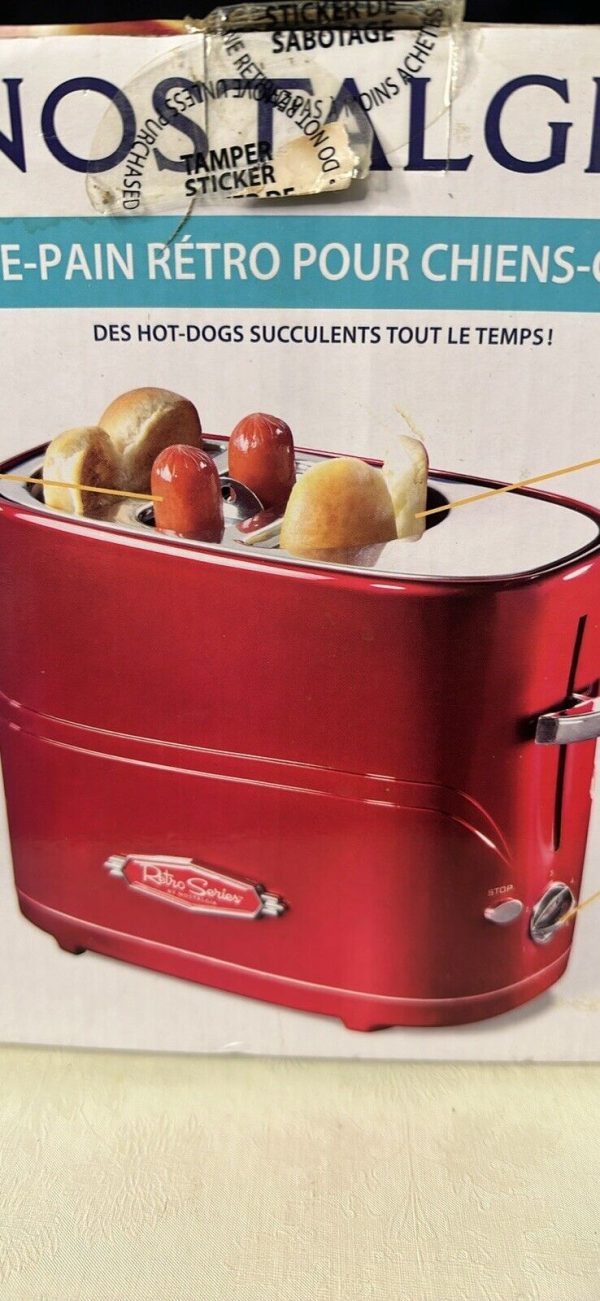 Nostalgia 2 Slot Hot Dog and Bun Toaster with Mini Tongs, Retro Toaster, Cooker