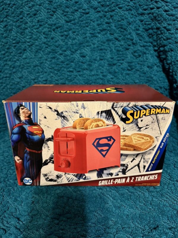 NEW DC Comics Superman Toaster 2-Slice Extra Wide Slot Super Sign on Toast NIB