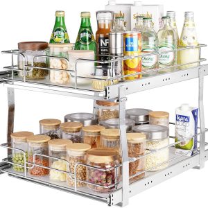 Pull-out Cabinet Organizer For Pots And Pans 14″W X 21″D Heavy Duty Slide Out Pa