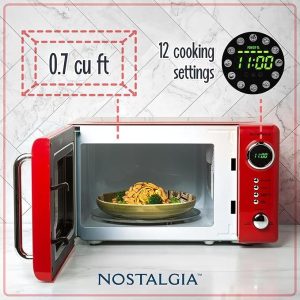 Compact Countertop Microwave Oven – 0.7 Cu. Ft. – 700-Watts with LED Digital