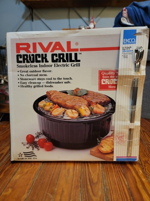 Rival Crock Grill Smokeless Indoor Electric Grill Model 5750 NOS