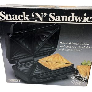 NIB Vintage 1999 Salton Snack ‘N’ Sandwich Maker SA-10 Black