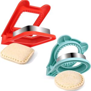 Uncrustables Sandwich Maker,2Pcs Sandwich Cutters for Kids Lunch,Crustless Break