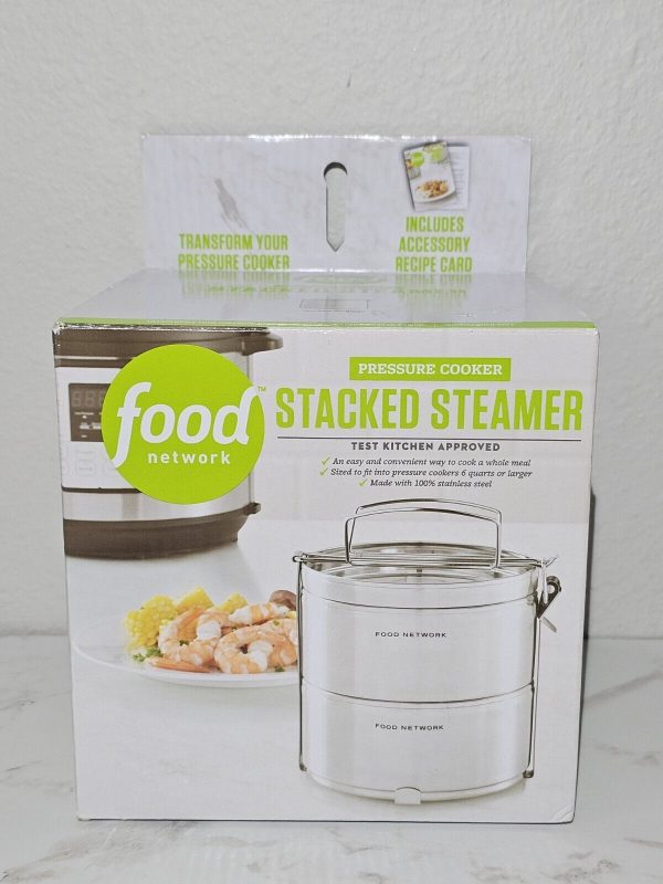 Food Network Pressure Cooker Stacked Steamer Stainless Steel NEW FAST SHIPPING