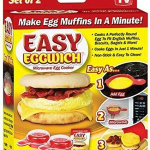 2 Set EASY EGGWICH MICROWAVE EGG MUFFINS COOKER IN A MINUTE-NEW IN BOX