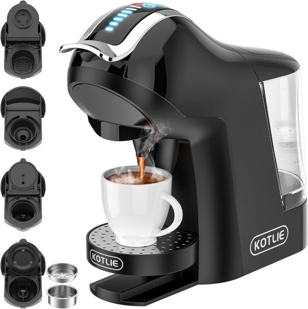 Kotlie Multi Capsule Coffee Machine 19 Bar 5 in 1 Black Edition Model EM-308A