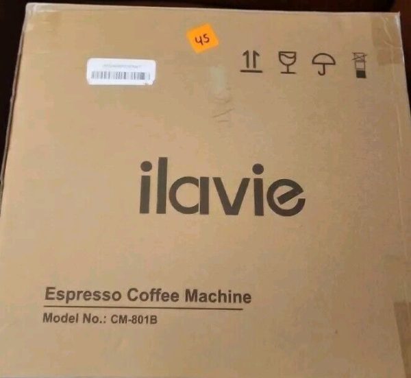 Ilavie CM-801B Silver Corded Electric Automatic Espresso Coffee Machine