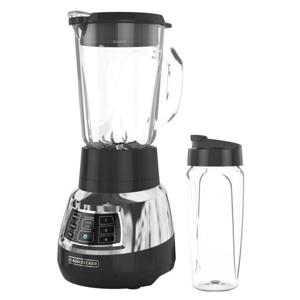 Quiet Stainless Steel Blender with Cyclone Glass Cup