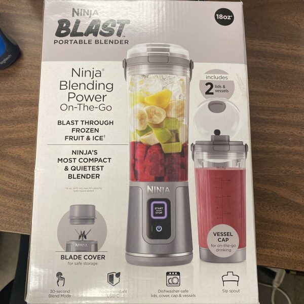 Ninja Blast Portable Blender, 2 18oz. BPA Free and Leakproof (Dark Gray)