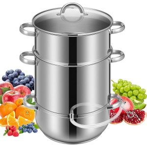 11Qt Stainless Steel Juice Steamer Extractor Fruit Vegetables Juicer Pot & Clamp