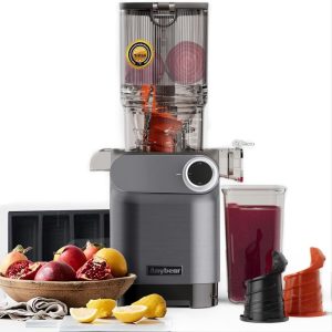 Cold Press Juicer 200W Masticating 4.3″ Large Feed Chute Fit Whole Fruits Vegeta