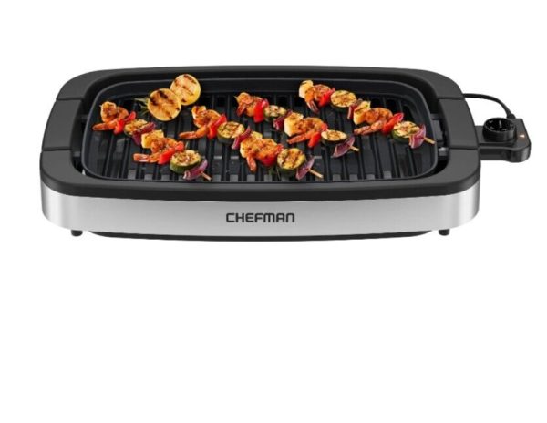 Chefman Smokeless Indoor Electric Grill, Adjustable Temperature Control