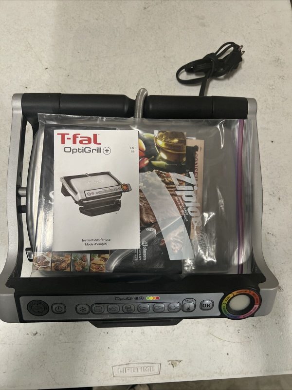 T-Fal OptiGrill + Plus Indoor Electric Grill With Recipe Book Brand New In Box