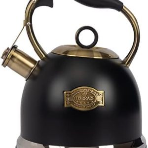 Tea Kettle -3.0 Quart Tea Kettles Stovetop Whistling Teapot Stainless (black)