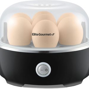 Elite Gourmet EGC115B Easy Egg Cooker Electric 7-Egg Capacity, Soft, Medium