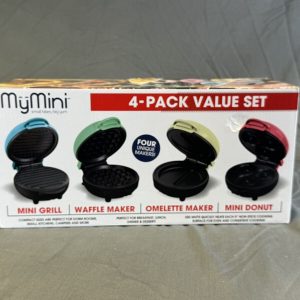 My Mini Waffle Grill Donut & Omelette Makers 4 Pack Value Set New Dorm Cooking