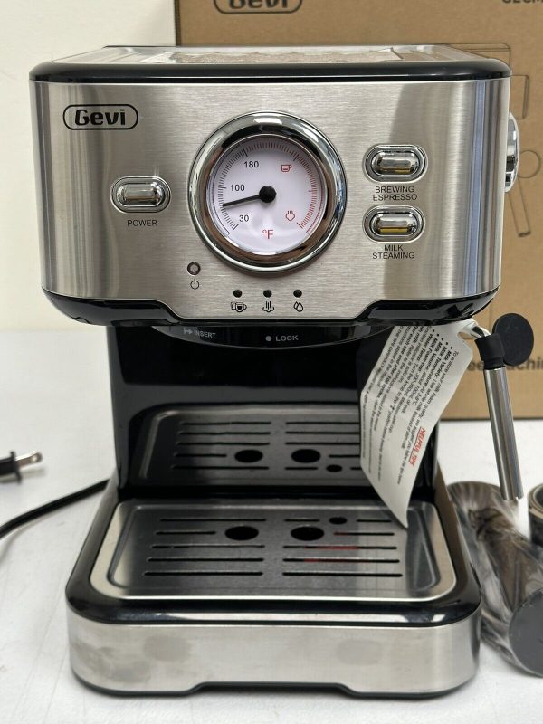 Gevi Espresso Machine w/ Milk Frother Steam Wand 15 Bar Espresso Coffee Machine