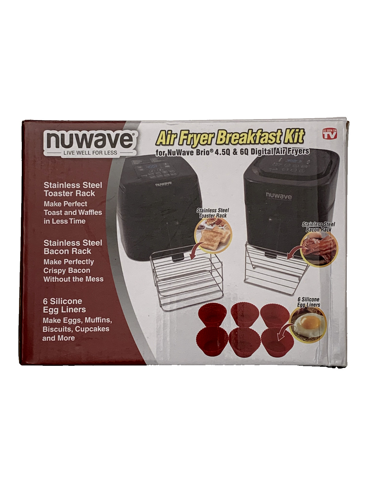 NuWave Air Fryer Breakfast Kit for Brio 4.5Q & 6Q Digital Air Fryers No Manual