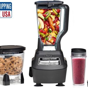 Ninja Mega Kitchen System, 1500W, 4 Functions 72 Blender 16-oz. to-Go, Black