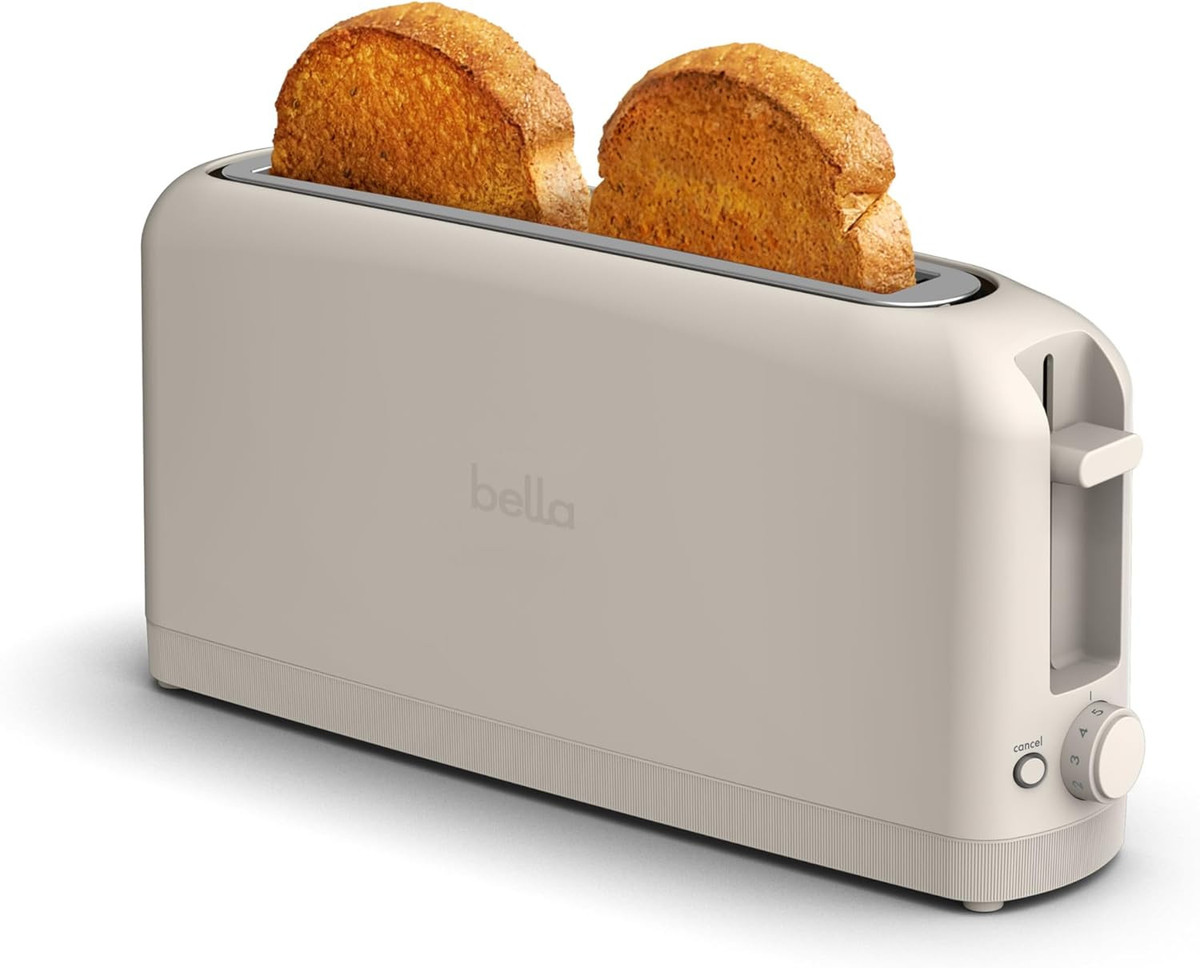 bella 2 Slice Slim Toaster, Fits-anywhere™ Kitchenware, 6 Setting Oatmilk