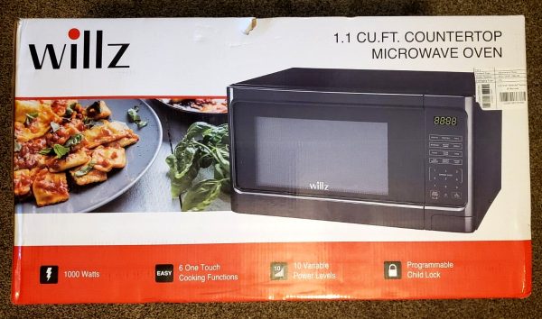 Willz  1.1 CU.FT. Countertop Microwave Oven WLCMS311BK-10 w/ 6 Cooking Programs