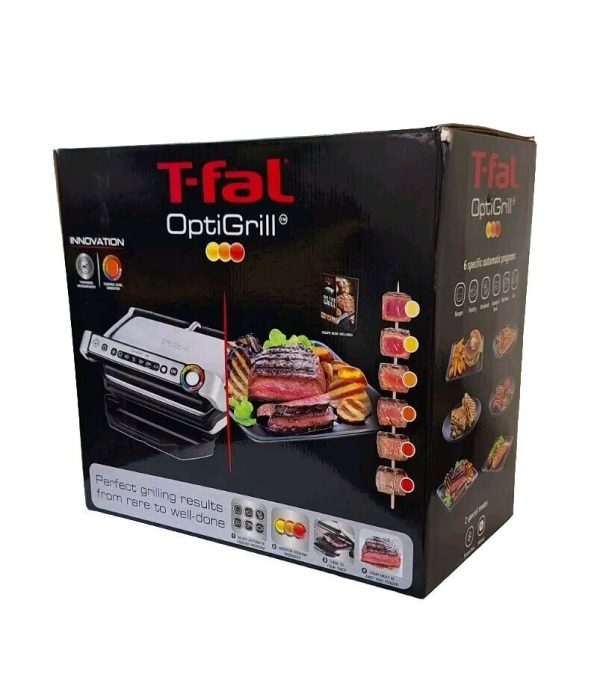 T-Fal Optigrill  Stainless Steel Indoor Electric Grill Removable Nonstic