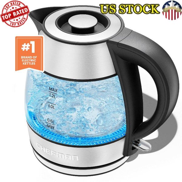 Rapid Boil Electric Kettle 1.2L 1500W Cordless Stainless Steel Automatic Shutoff