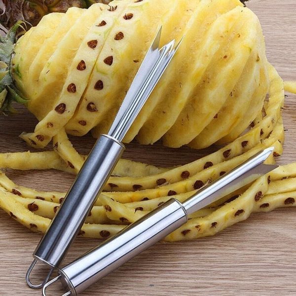 2pcs V Shape Stainless Steel Pineapple Eye Peeler Remover Tools Kitchen Gadget