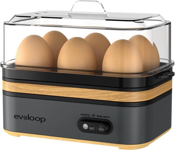 Rapid Egg Cooker Electric 6 Eggs Capacity, Soft, Medium, Hard Boiled, Black