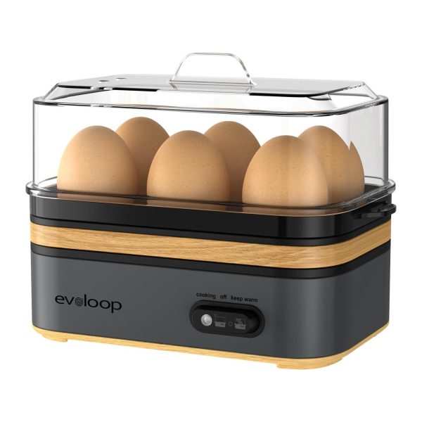 Evoloop Rapid Egg Cooker Electric 6 Eggs Capacity, Soft, Medium, Hard Boiled,…