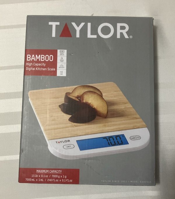 New in Box Taylor 15lb High Capacity Digital Food Kitchen Scale White