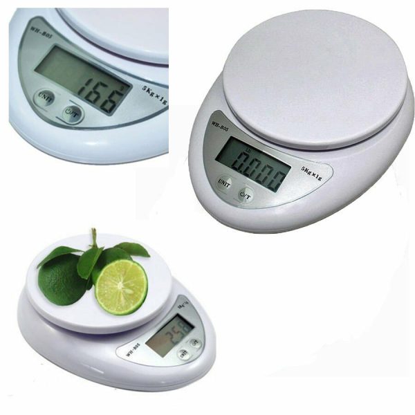 USA 5Kg x 1g Digital Kitchen Scale Diet Food Compact Kitchen Scale 10lb x 0.04oz