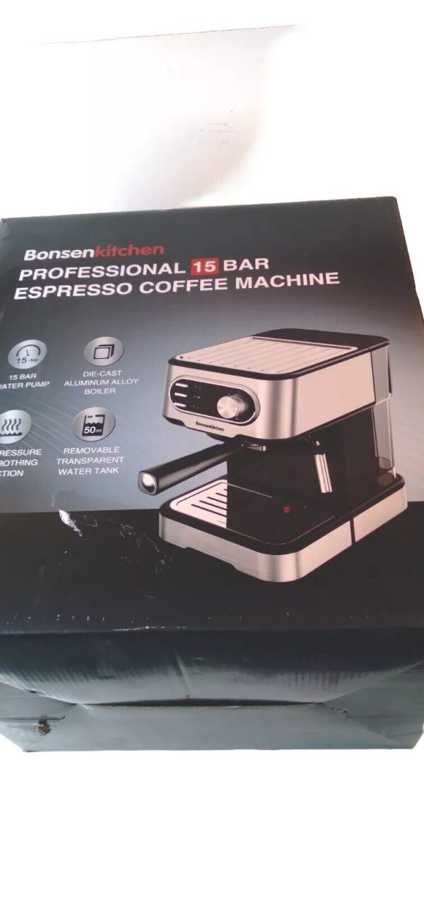 BonsenKitchen 15 Bar Espresso Coffee Machine – CM8008 New