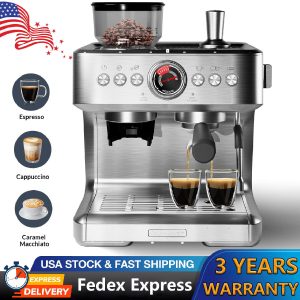 20 Bar Espresso Machine,Professional Coffee Maker with Grinder and Milk Frother