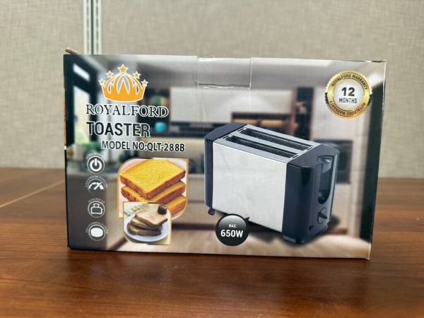 Royalford Stainless Steel Toaster – QLT-288B 650W 2 Slice