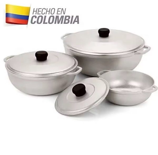 Colombian Caldero 3-Piece Aluminum Cookware Set Hard Anodized Aluminum nonstick