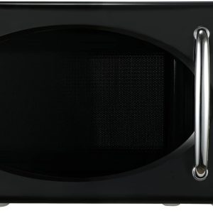 Retro Black Microwave – 800W, 0.9 Cu Ft, Grill Function, 8 Menus, Child Lock