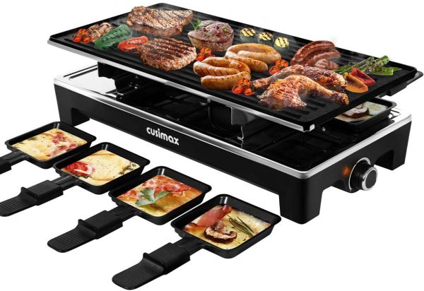 Raclette Grill Electric Grill Table Portable 2 in 1 Korean BBQ Grill Indoor & Ch