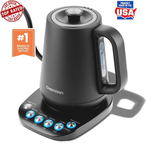 Electric Gooseneck Kettle 1500W Rapid Boil 6 Preset Temperatures Keep Warm New