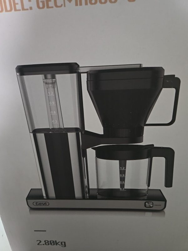 Gevi 1200ml Stainless Steel And Black Coffee Maker with Pour Over Coffee Machine